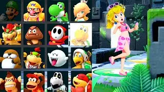 Super Mario Party Whomp's Domino Ruins - Peach Vs Mario Vs Daisy Vs Waluigi (Master Difficulty)