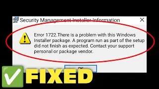 How To Fix Error 1722 There Is A Problem With This Windows Installer Package Windows 7 / 8 / 10 / 11