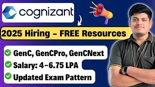 Cognizant GenC, GenCNext, GenCPro Hiring Updates | Cognizant 2025 Exam Pattern | Free Resources