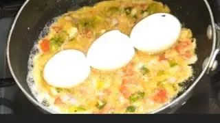 Vegetable omelette with boiled egg very delicious recipe