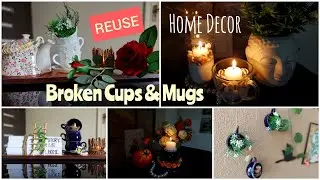 How to Reuse Broken Cups n Mugs | Simple Home Decor In Lockdown | DIY Broken Tea Cup Decoration