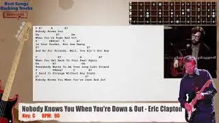 🎻 Nobody Knows You When You're Down & Out - Eric Clapton Bass Backing Track with chords and lyrics