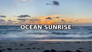 Soft Sunrise and Ocean Waves at Miami Beach Florida