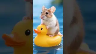 Mouse Rides a Duck Toy #animals #shorts #cute