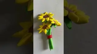 DIY cute clay sunflower 🌻 #craft #diy #easy #clay #sunflower