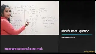 Pair of Linear Equation | Mathmatics class X