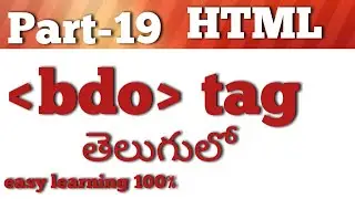 Part-19 bdo tag in html