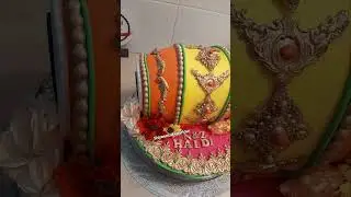 dholki theme cake customised cake yellow and orange  gold themecak cakeinkarachi shireencakeparlour