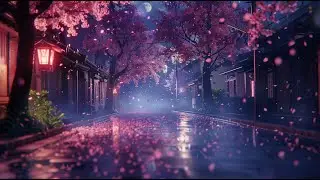 Lofi Hip Hop Radio 🌸 Midnight Sakura Rain [Relaxing Beats to Study/Sleep]
