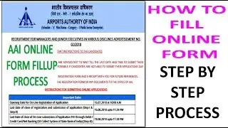 How to fill Online Form AAI (Airports Authority of India) || AAI Online Form Fillup Process in Hindi