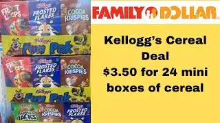 Family Dollar Kellogg&rsquo;s Mini Cereal Box Deal (24 mini boxes) for $3.50