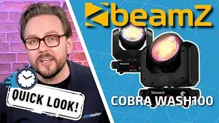 QUICK LOOK! 👀 BeamZ Cobra Wash100 LED Moving Head Wash Light with LED Ring - 100W 💡 Demo and Review!