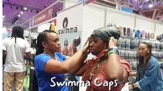 Swimma Caps at Essence Fest - Braids + Swimming Caps