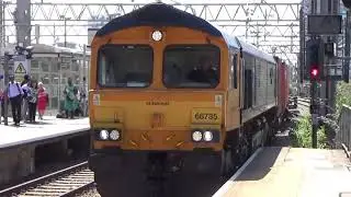 66 735 pulls east-bound through Stratford, 10 Jul 25
