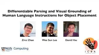 Differentiable Parsing and Visual Grounding of Human Language Instructions for Object Placement