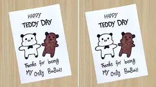 Teddy Day Card Idea🥰 //Happy Teddy Day Drawing //How to Draw Valentine's Day //Happy Valentine's Day