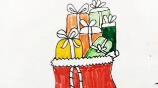 how to draw santa bag/ how to draw santa clus bag