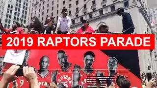 Toronto Raptors Serge Ibaka Kyle Lowry Marc Gasol Kawhi Leonard in June 2019 NBA victory parade
