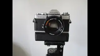 minolta XD-11 vintage film camera on the waterfront