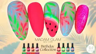 Tropical Summer Nails with @madamglamofficial Birthday Collection! Easy Summer Nail Art #gelnails