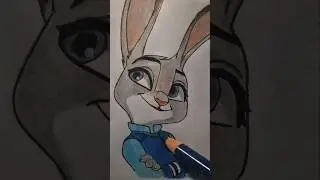 Drawing Judy Hopps Cute easy #shorts #judyhopps #zootopia