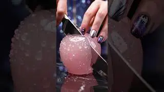 Satisfying Crystal apple Cutting in Slow Motion | ASMR Glass Slice 🍎✨ #satisfying #fruitcutting