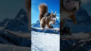 Epic Snowboarding Squirrel in the Mountains | Funny Animal Winter Adventure 4K
