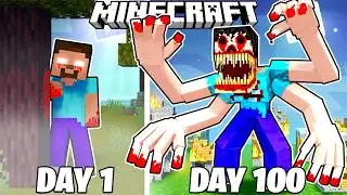 Я выжил 100 дней, играя за КРОВАВОГО ХЕРОБРИНА в ХАРДКОРНОМ Minecraft!