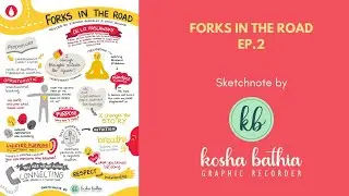 Sketchnote for podcast 'Forks in the road' Episode 2
