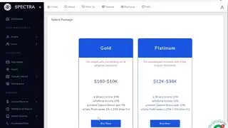 SpectraCrypto Video guide for Add funds in wallet and Buy investment package