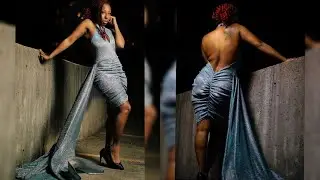 Watch Me Cut Out This Sexy Dress With Side Train | Purple Orchids Collections