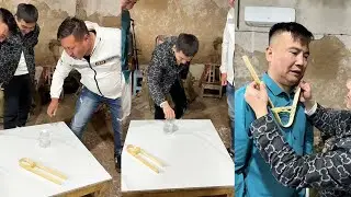 The bottle-standing challenge is truly a skill.#funny#hilarous