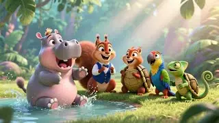 The Hiccuping Hippo | Funny Animal Rhyme for Kids | Nursery Rhymes & Songs for Children