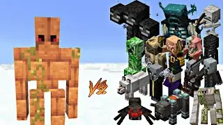 Epic Minecraft fight:Packed mud golem vs all mobs fight! #minecraft #gaming