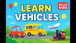 Vehicles Song for Kids 🚗🚌🚂 | Learn Car, Bus, Train, Plane, Boat & Bike | Hello Kids