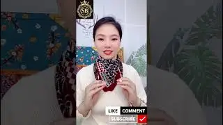 how to make a beautiful scarf?small silk scarf how to wear!korean scarf styles for girls#fashion