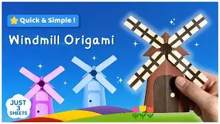 🌷 Easy Paper Windmill | How to Fold Origami for Kids Step by Step #paperwindmill #origamiforkids