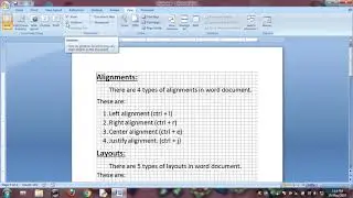 MS Word Ruler GridLines DocumentMap Thumbnails Class18