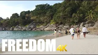 Freedom Beach in Phuket, 2020 walking tour 4k