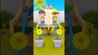 Малыш Ник и Тани поливают цветы #страшныйучитель #шорты