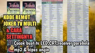 Kode remot Joker TV multi dan cara settingnya