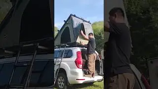 Top Car Roof Tent Hard Shell Automatic Hydraulic Support Camping Tent
