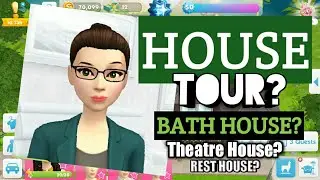 The Sims Mobile | House Design #4 | Garden | House Tour | Rest House | Theatre House | Bath House
