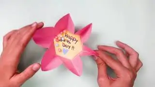How to make flower card ا كيفية عمل كارت على شكل ورده