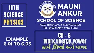 11TH NCERT PHYSICS ~ CH - 6 ~ Work , Energy , Power(કાર્ય , ઊર્જા અને પાવર)~EXAMPLE-6.01 TO 6.05