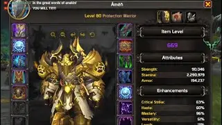 WoW Legion Remix Protection Warrior Tank Transmogs Mounts