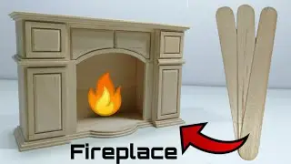 DIY Dollhouse Fireplace From Ice Cream Sticks | Miniature craft ideas