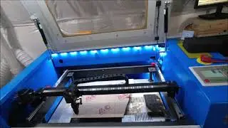 50w c02 laser cut 5mm cast acrylic letters start to finish on blue white china engraver