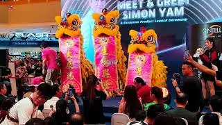 Simon Yam and Hoong Lit(馬來西亞鴻烈體育會) 8 Lion Blessing at Sunway Pyramid Gintell Product Launch.