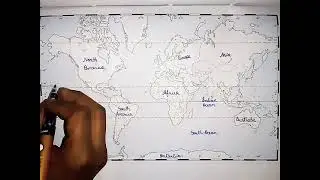 Continents + Oceans + Sea || World Political Map